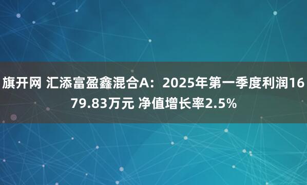 旗开网 汇添富盈鑫混合A：2025年第一季度利润1679.83万元 净值增长率2.5%